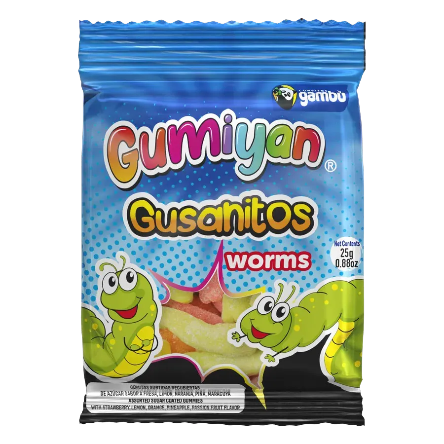 GAMBU Gumiyan Gusanitos 25 g gummies