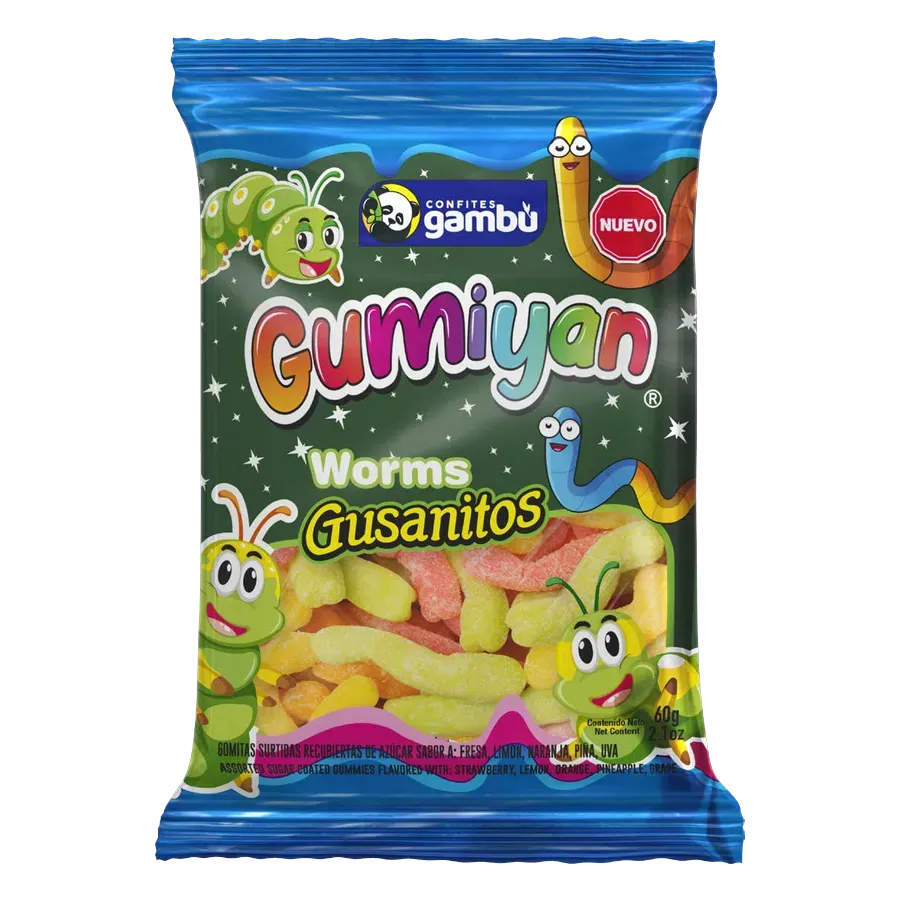 GAMBU Gumiyan Gusanitos 60 g gummies